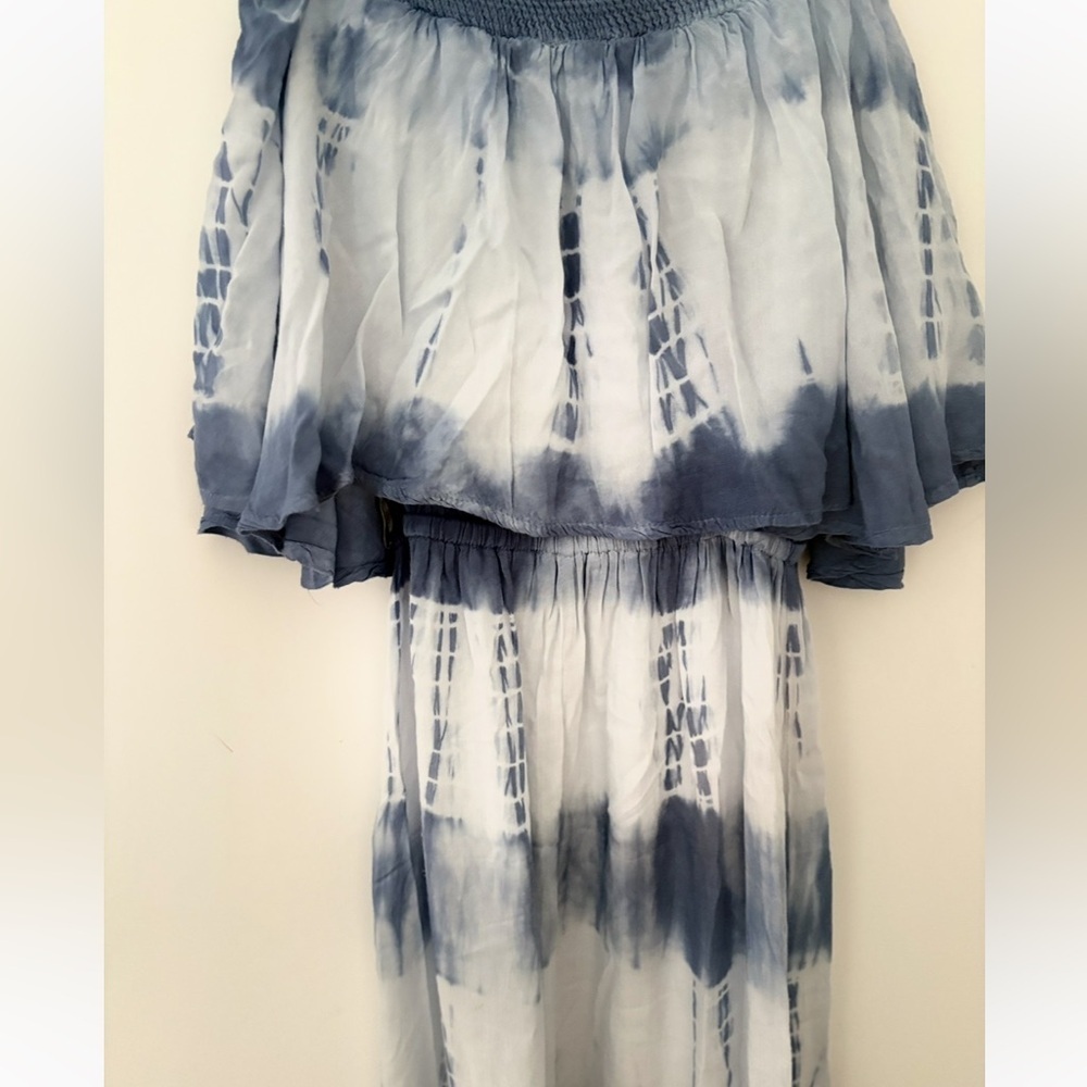 Denim color tie-dye off the Shoulder Dress
Size M maxi dress lightweight cotton - Picture 2 of 4